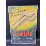 An Exide Battery pictorial advertising showcard, 19 1/2 x 29 1/4".