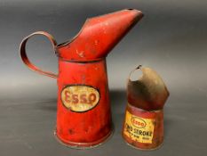 An Esso quart measure, tall version plus an Esso Two-Stroke half pint measure.