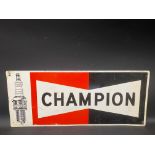 A Champion spark plugs rectangular tin advertising sign, dated 1968, 36 x 15".