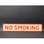 A No Smoking garage forecourt sign, 30 1/2 x 6".