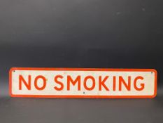 A No Smoking garage forecourt sign, 30 1/2 x 6".