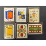 Six rare individual playing cards including Carburine, Shell etc.