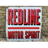 A large Redline Motor Spirit rectangular enamel sign by Bruton of Palmers Green, 48 x 48".