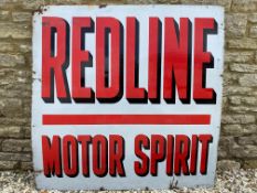 A large Redline Motor Spirit rectangular enamel sign by Bruton of Palmers Green, 48 x 48".