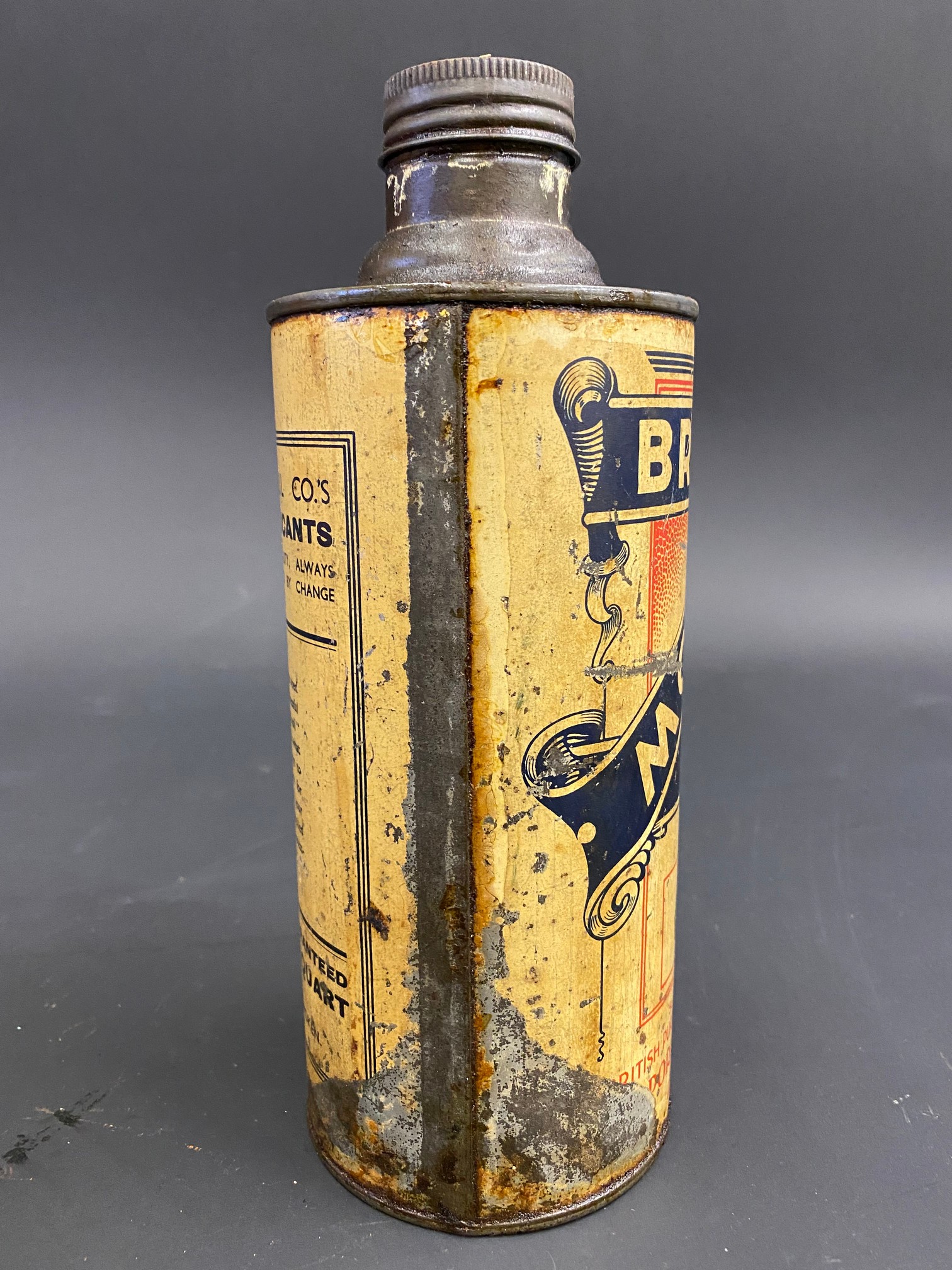 A British Motor Oil cylindrical quart can. - Image 2 of 6