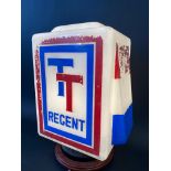 A Regent TT glass petrol pump globe by Hailware.