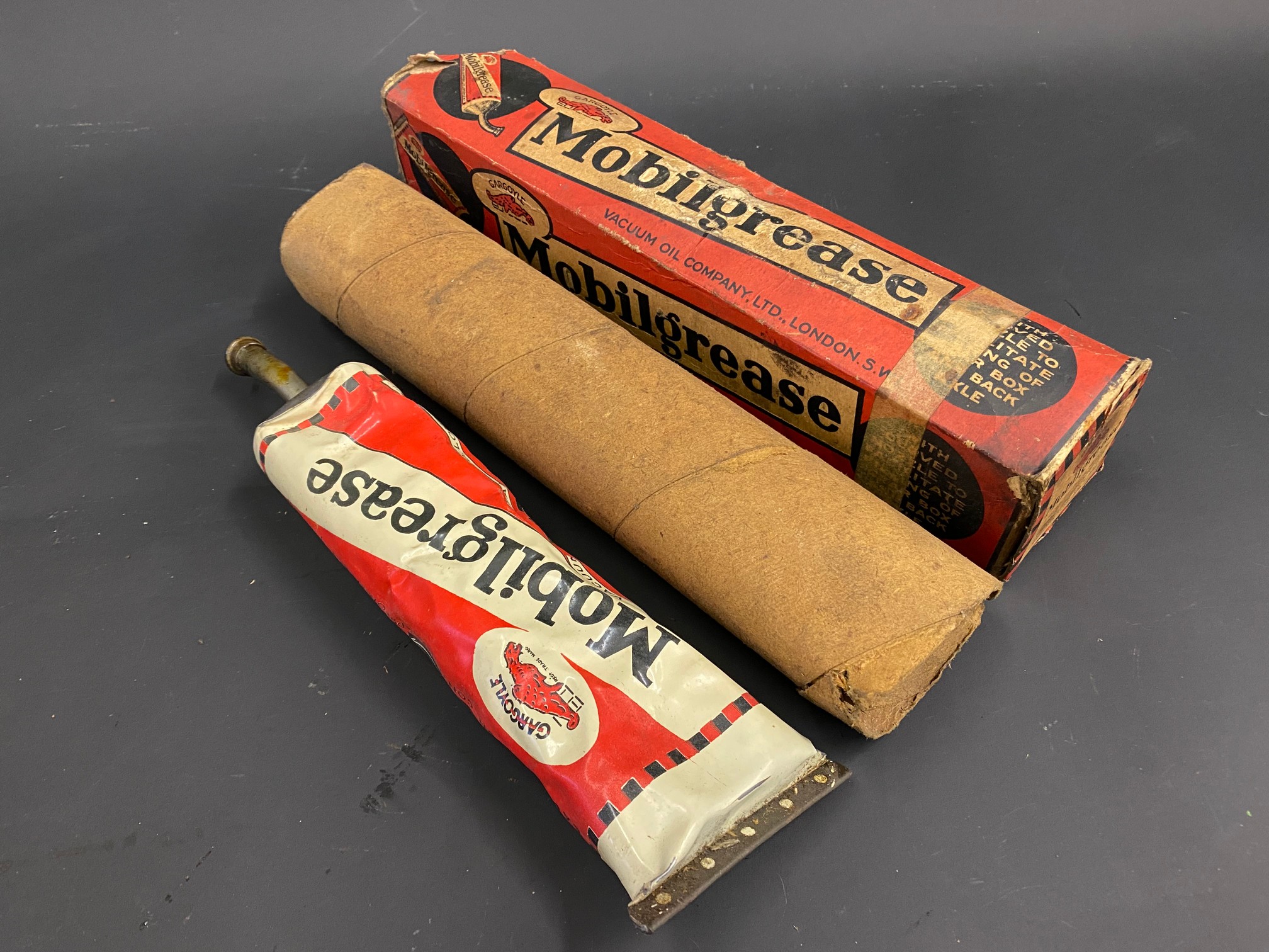 A Mobilgrease tube in original box.