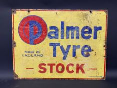 A Palmer Tyre Stock rectangular double sided enamel sign by Hancor of Mitcham, 24 x 18".
