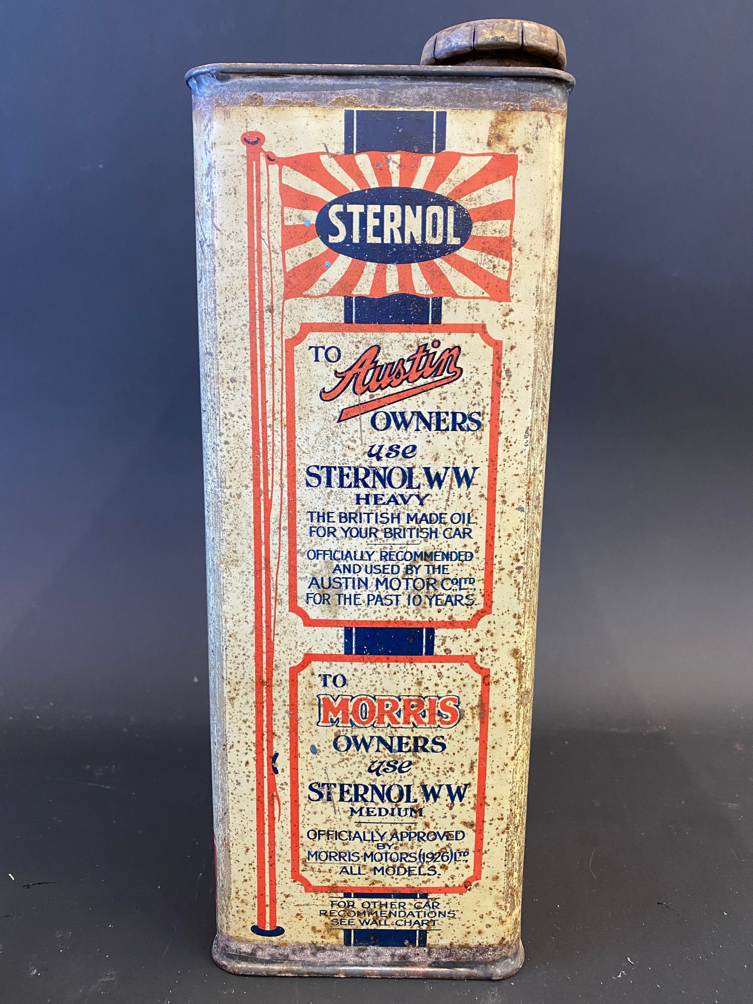 A Sternol Motor Oil gallon can in good condition. - Image 2 of 6