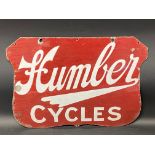 A Humber Cycles enamel sign by Wildman & Meguyer, 24 x 18".