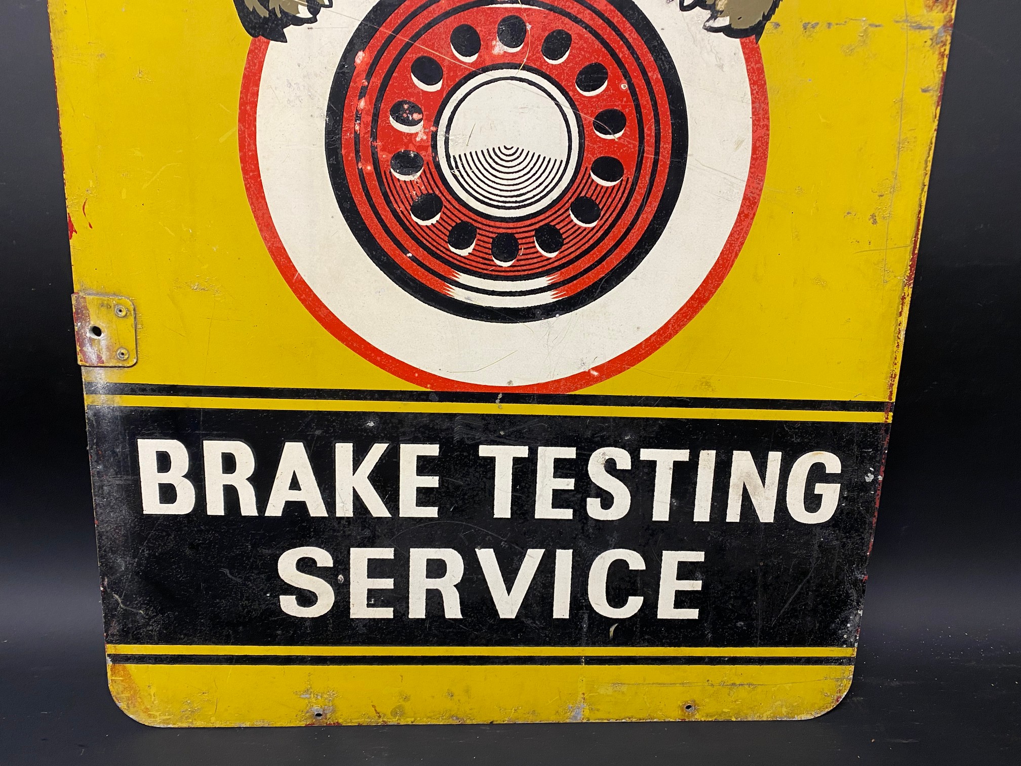 A Ferodo Brake Testing Service double sided tin advertising sign, 18 x 36". - Image 3 of 6