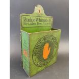A tin wall mounted leaflet dispenser for Rudge Whitworth, Cycle Makers to H.M. King George.
