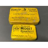 An early and rare Dunlop Midget Repair Outfit for Cycle Tyres tin, with image of J.B.Dunlop to the