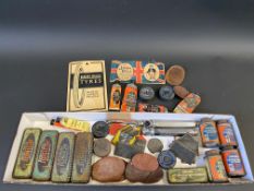 A quantity of John Bull tins and packaging, plus tyre repair patches, a John Bull needle case etc.