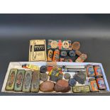 A quantity of John Bull tins and packaging, plus tyre repair patches, a John Bull needle case etc.