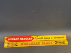 A Dunlop Saddles shelf strip and another for Dunlop Mudguard Flaps.