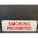 A Smoking Prohibited rectangular enamel sign, 36 x 12".