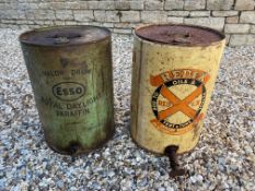 An Esso Valor ten gallon drum and a Redex ten gallon drum.