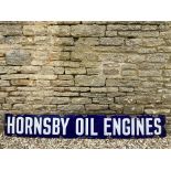 A Hornsby Oil Engines rectangular enamel sign by Patent Enamel, 84 x 12".