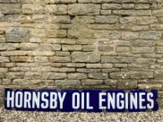 A Hornsby Oil Engines rectangular enamel sign by Patent Enamel, 84 x 12".