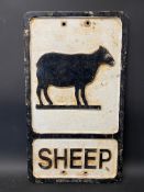 A reproduction road sign by Branco, for Sheep, 12 x 21".