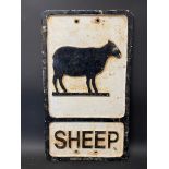 A reproduction road sign by Branco, for Sheep, 12 x 21".