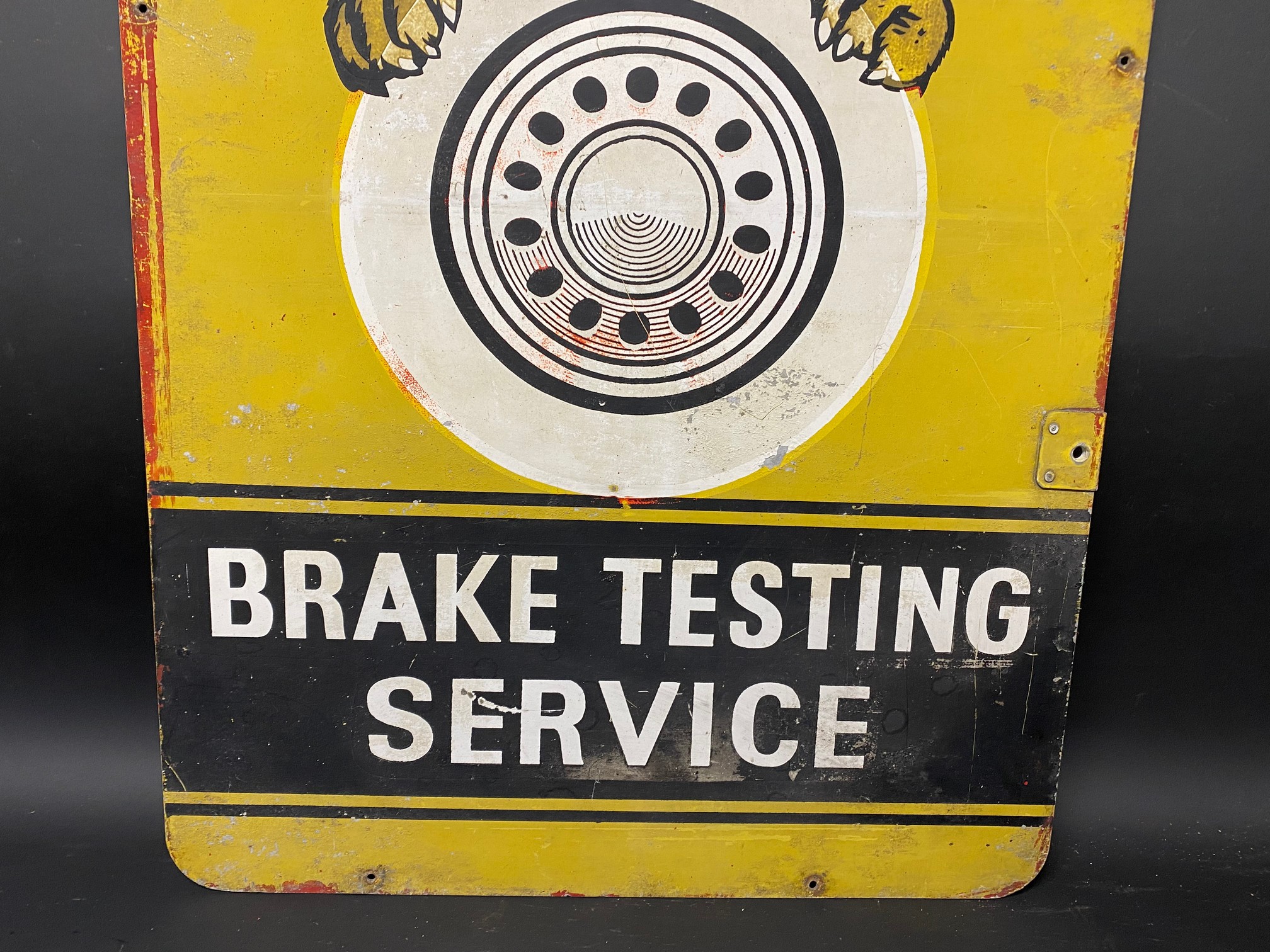 A Ferodo Brake Testing Service double sided tin advertising sign, 18 x 36". - Image 6 of 6