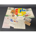 A quantity of garage ephemera and promotional material.