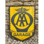 An AA Garage enamel sign by Franco in a metal frame, 22 x 31 1/2".