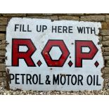 An ROP Petrol and Motor Oil rectangular enamel sign, 48 x 36".