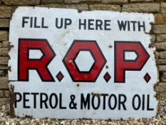 An ROP Petrol and Motor Oil rectangular enamel sign, 48 x 36".