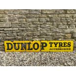 A Dunlop Tyres and Accessories two piece enamel sign by Imperial Enamel, 73 x 12".