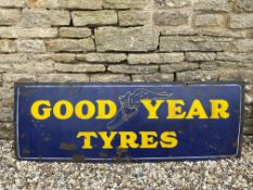 A Good Year Tyres rectangular enamel sign by Franco 60 x 21".