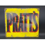 A Pratt's rectangular double sided enamel sign, lacking hanging flange, 21 x 18".