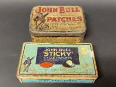 An early John Bull Patches tin for 'Motor and Motor Cycle Tube Repairs' plus a John Bull 'Sticky'