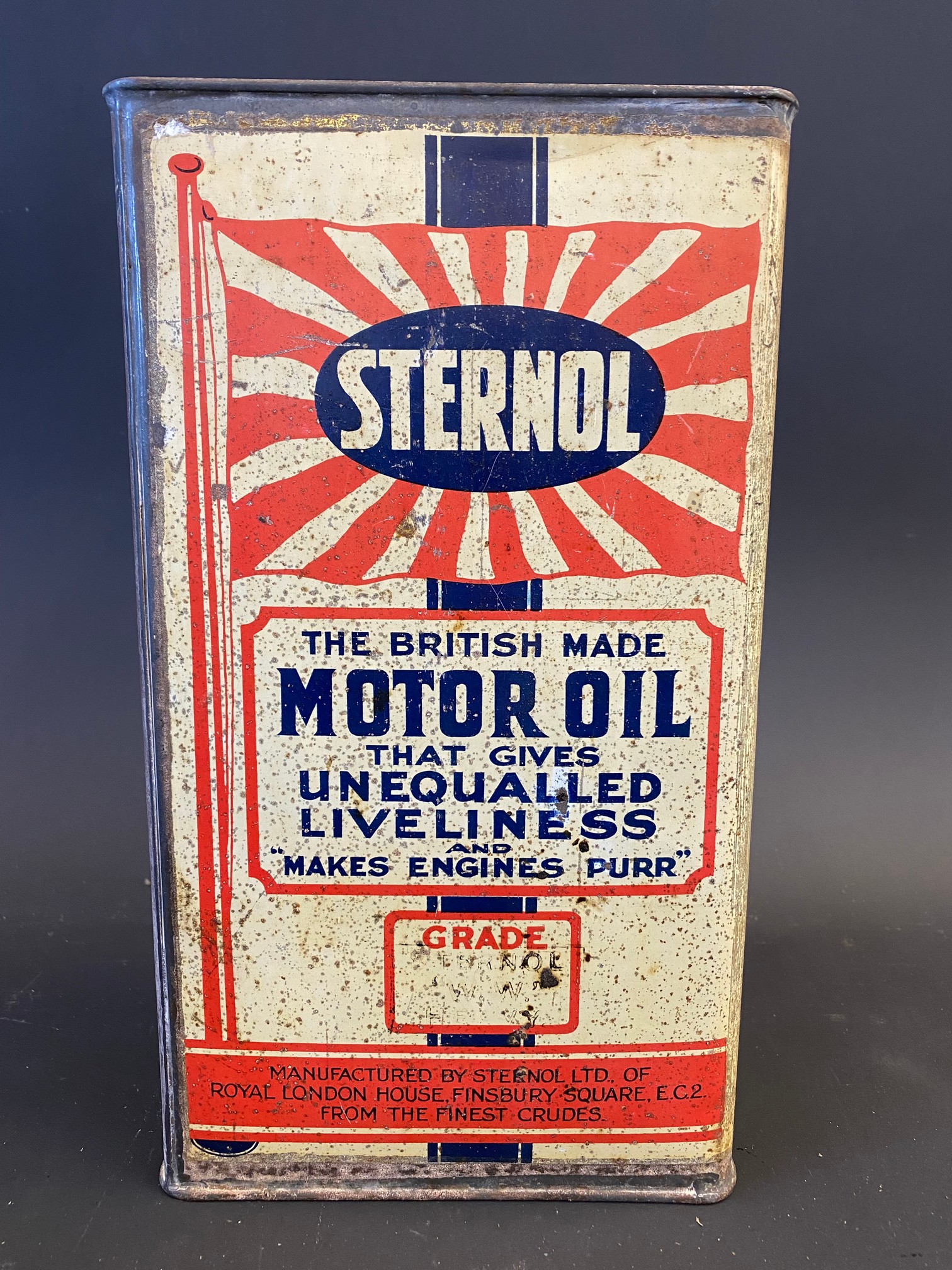 A Sternol Motor Oil gallon can in good condition. - Image 3 of 6