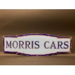 An early Morris Cars two tone blue enamel sign, in excellent condition, 37 x 12".