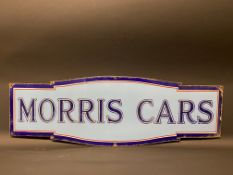 An early Morris Cars two tone blue enamel sign, in excellent condition, 37 x 12".