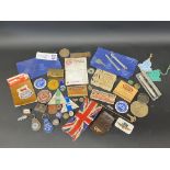A tray of collectables including a pack of Rhodes UCL tablets, Duckham's Wear-Cure Tablets etc.