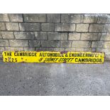 A Cambridge Automobile & Engineering Co. Ltd rectangular enamel sign, 84 x 10".