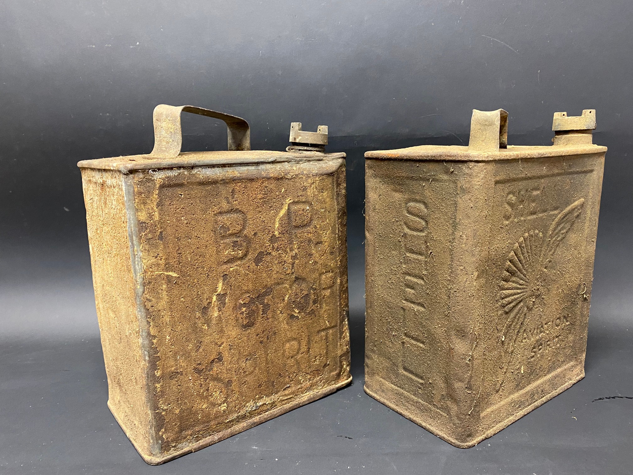 An early BP Motor Spirit two gallon petrol can by Grant, dated to the handle March 1920, plus a - Image 2 of 6