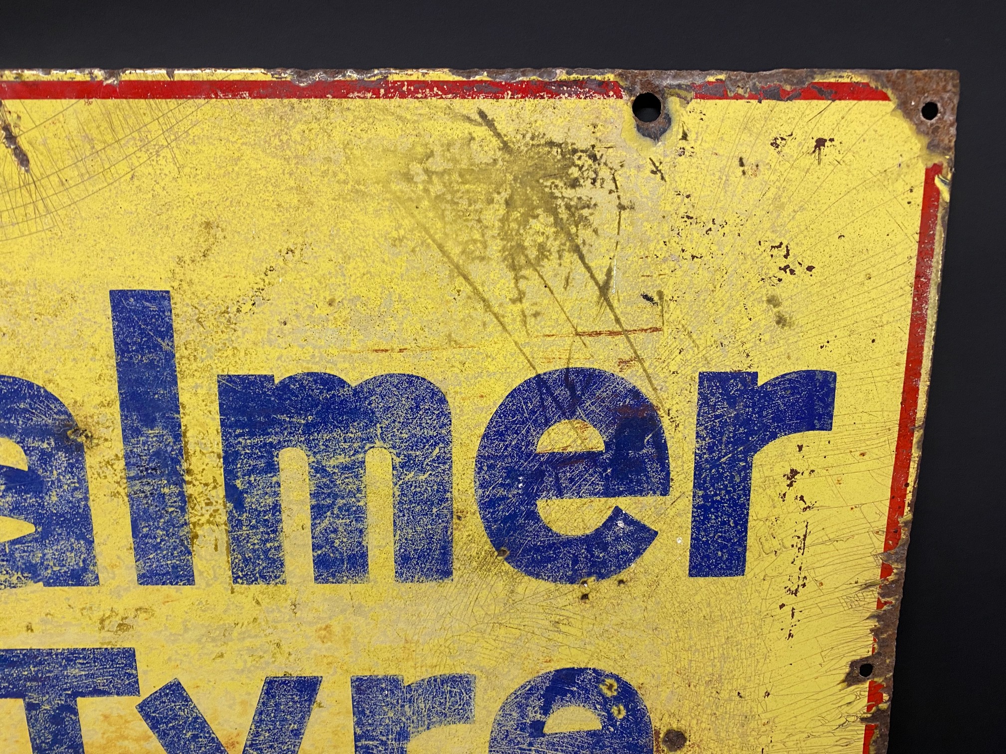 A Palmer Tyre Stock rectangular double sided enamel sign by Hancor of Mitcham, 24 x 18". - Image 3 of 8