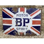A large BP Motor Spirit Union Jack enamel sign, 72 x 48".