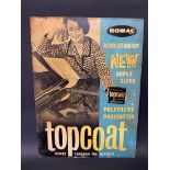 A Romac 'topcoat' car bodywork polish pictorial showcard, 11 x 15".