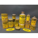 A selection of Romac tins including a cylindrical quart.