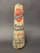 A Royal Snowdrift oil conical foil/cardboard oil can.