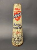 A Royal Snowdrift oil conical foil/cardboard oil can.