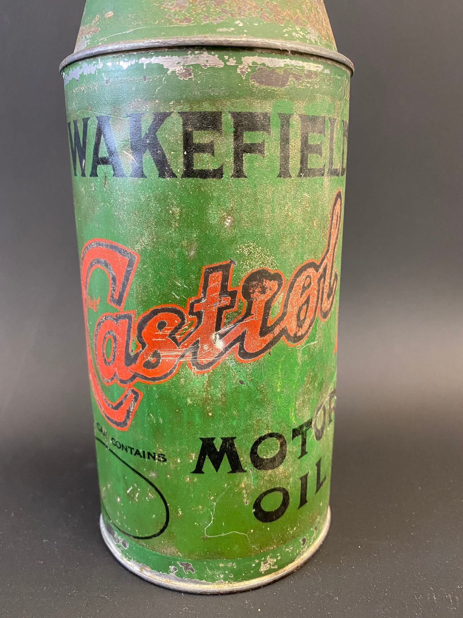 An early Wakefield Castrol Motor Oil conical quart can. - Image 2 of 5