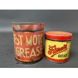 A Best Motor Grease 1lb tin and a small Filtrate grease tin.