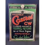 An early Wakefield Castrol 'Officially Approved by Morris Motors' tin advertising sign in very